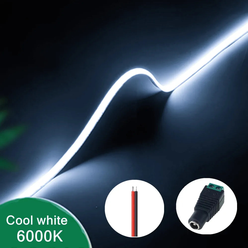 Ultra Thin 12V Colorful COB LED Strip Dimmable