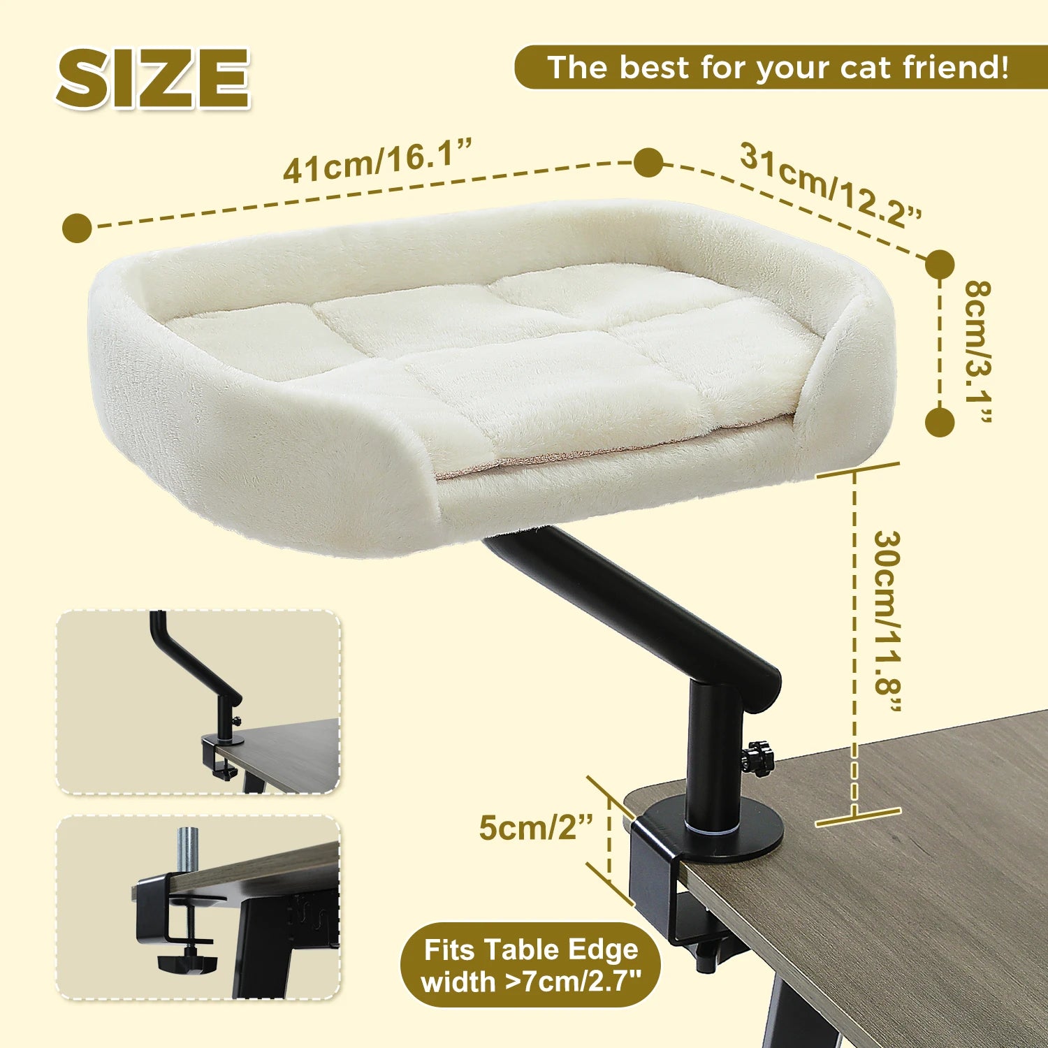 Cat Desk Bed, 360° Rotatable
