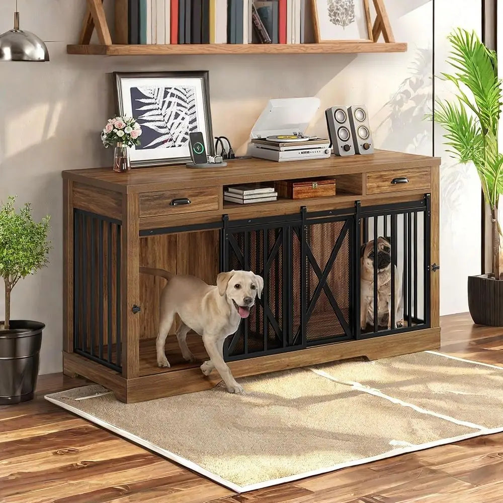 63" Double Dog Crate