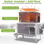 Heated cat house for outside