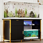 Sturdy Black/Gold Fish Tank Stand