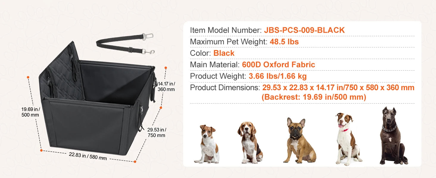 Booster Seat on Car for M/L Dog