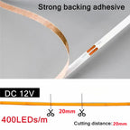 Ultra Thin 12V Colorful COB LED Strip Dimmable