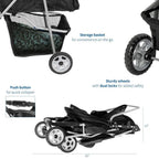 Black 3 Wheel Pet Stroller