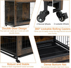Rustic Dog Crate with Wheels