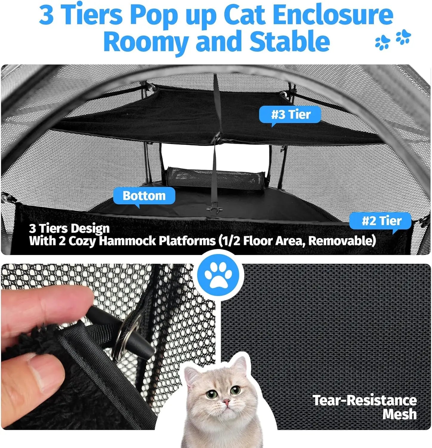 Pop-Up Cat Enclosure Tent