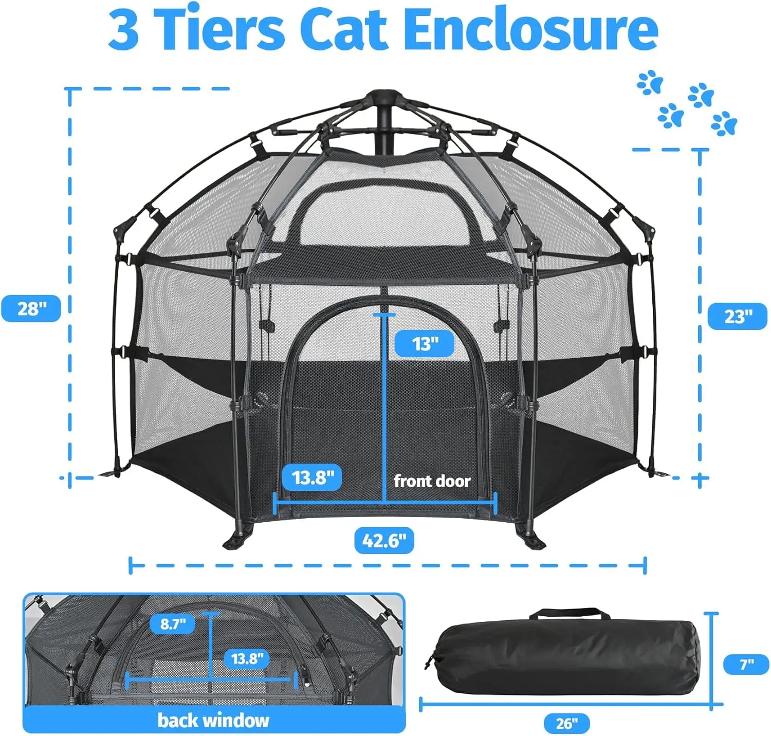 Pop-Up Cat Enclosure Tent
