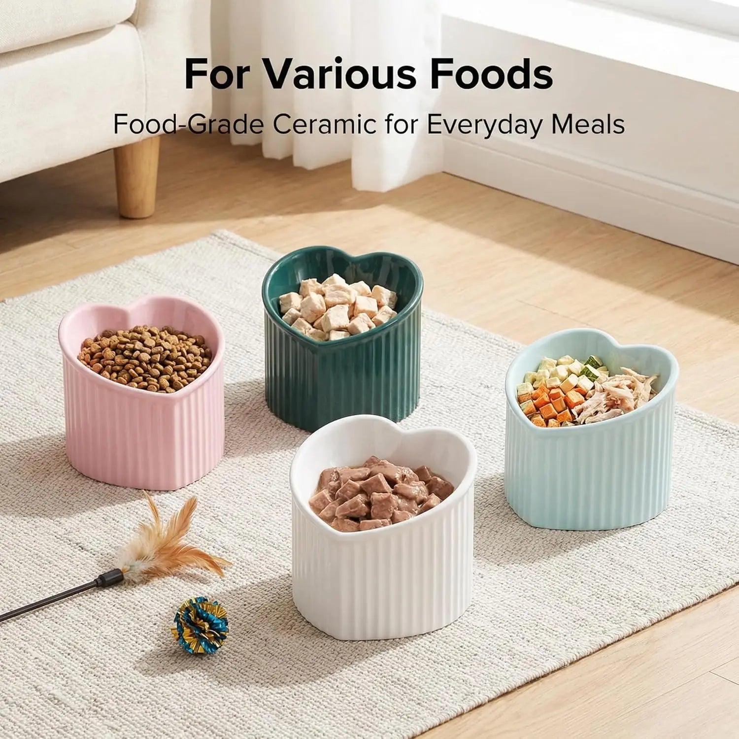 Elevated Ceramic Cat Bowls