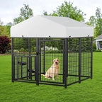 Metal Dog Kennel with Roof