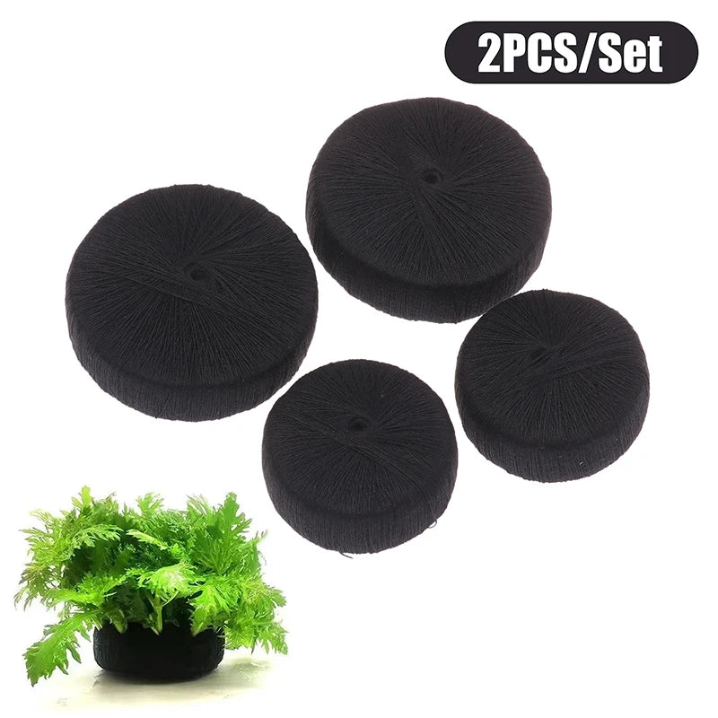 2Pcs Black Fish Tank Water Grass