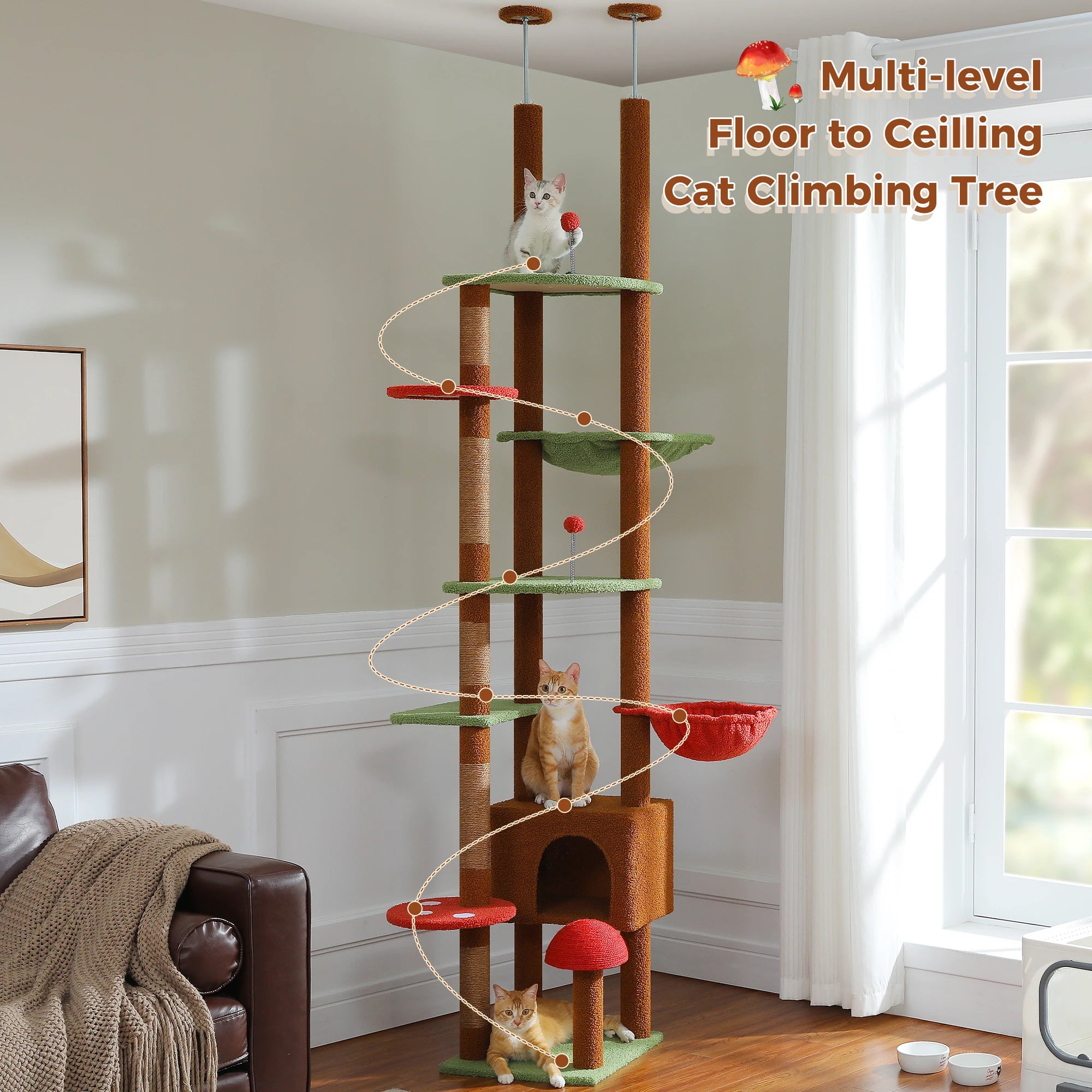 Height Adjustable Cat Tree