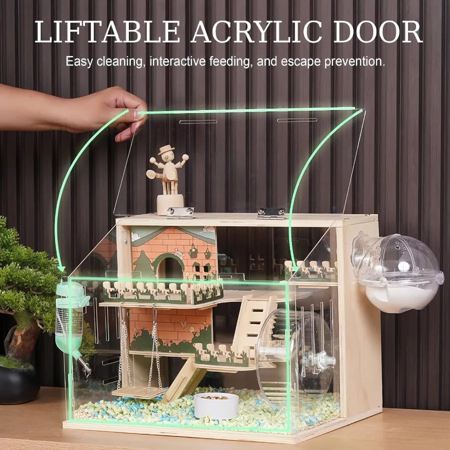 Wooden Hamster Cage/All Accessories