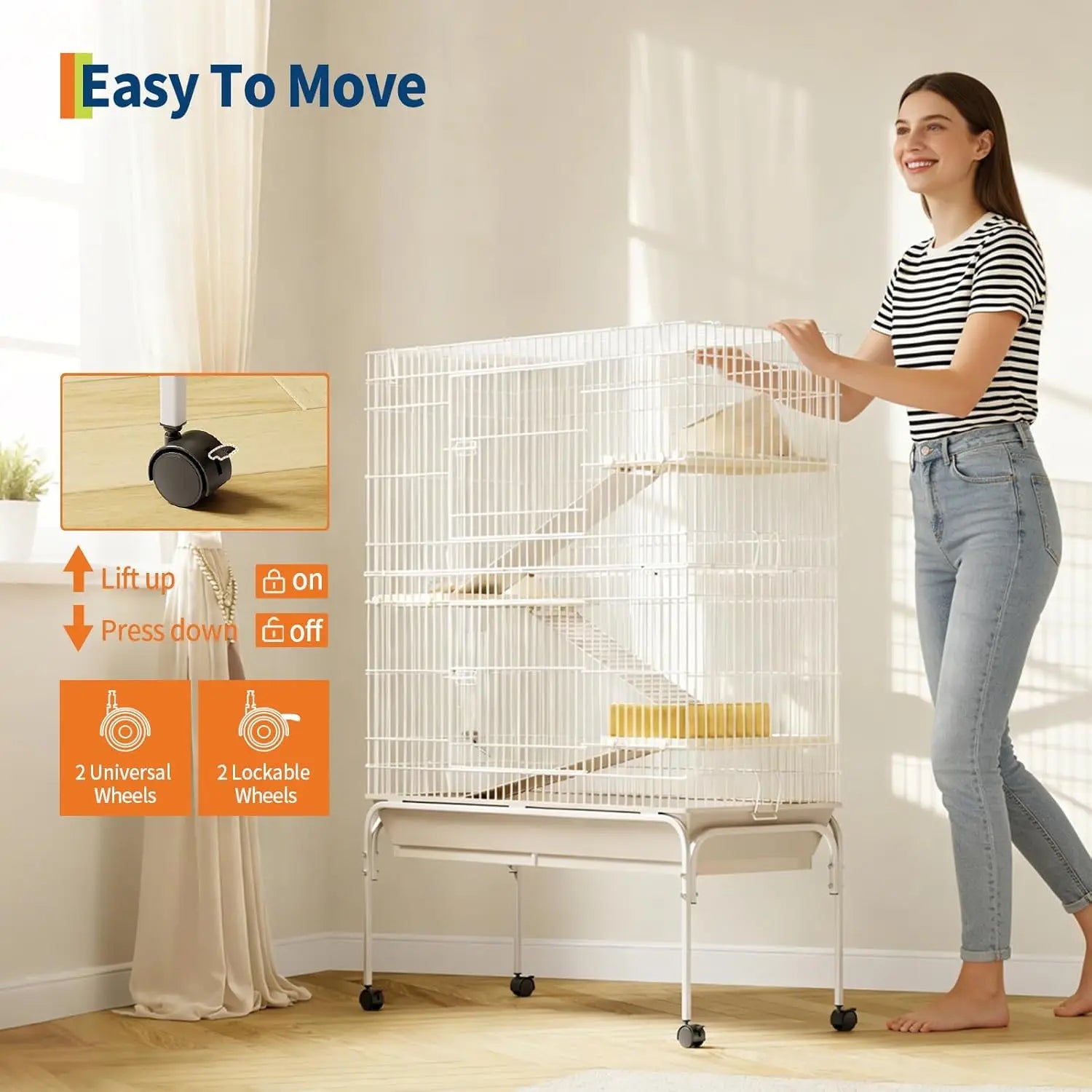 Small Animal Cage with Wheels