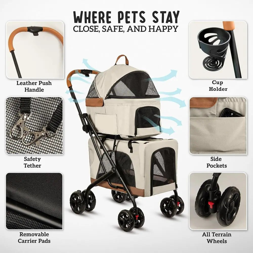 Pet Stroller/Detachable Carriers
