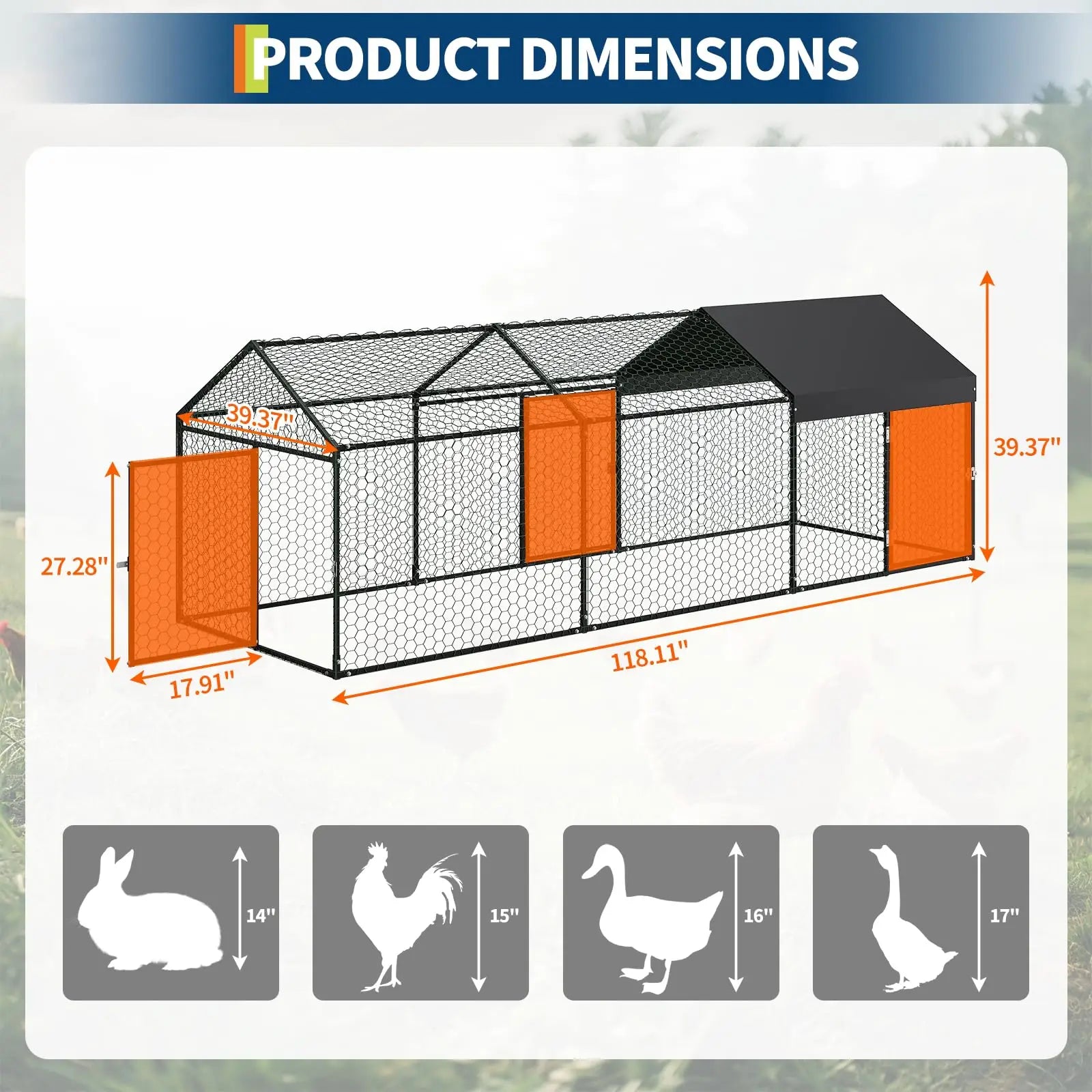 Metal Chicken Coop Heavy Duty