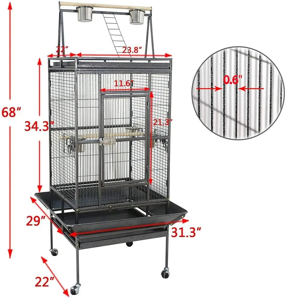 Standing Play Top Bird Cage 68"