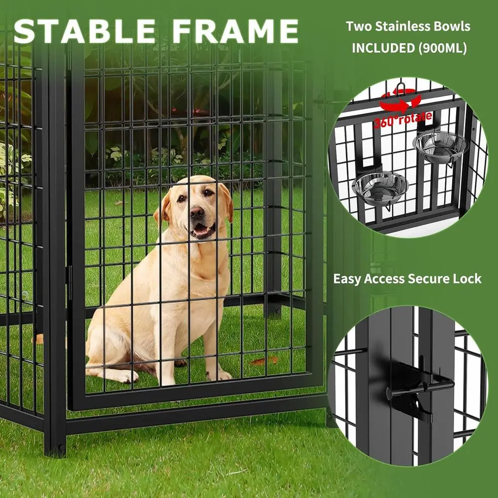 Metal Dog Kennel with Roof