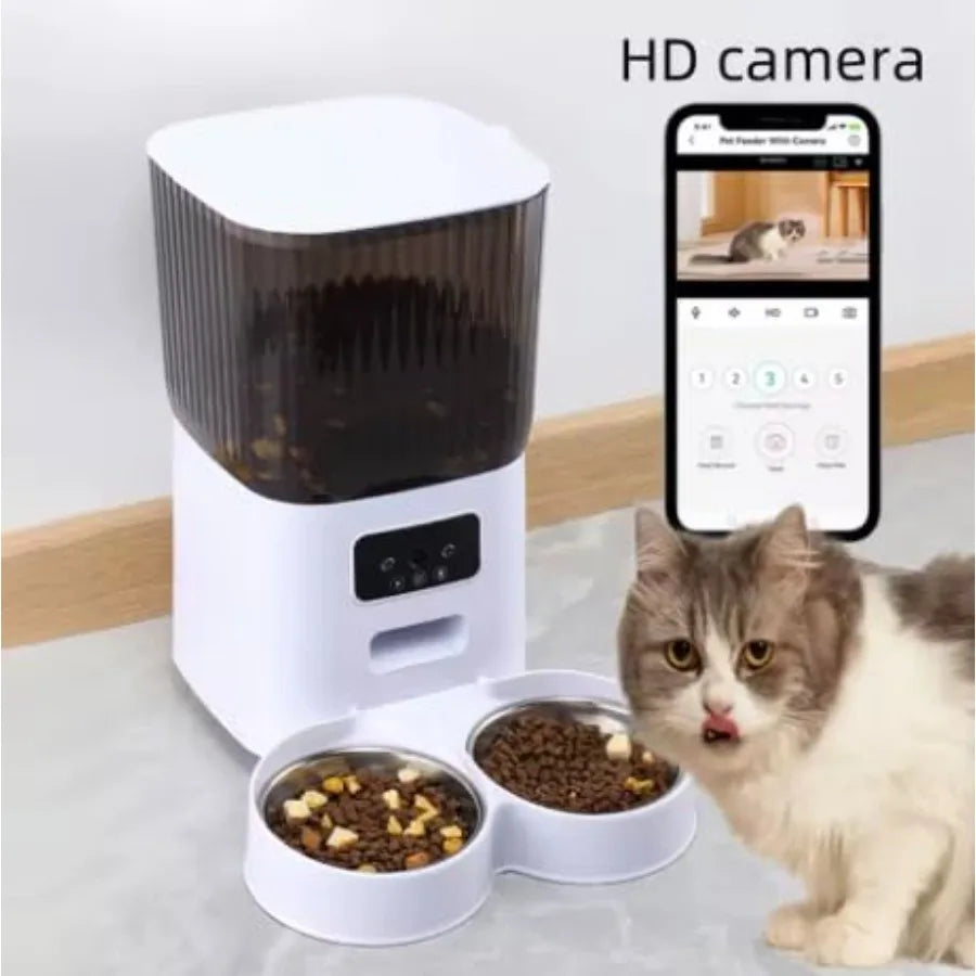 WiFi Automatic Cat Feeder with Double Bowls
