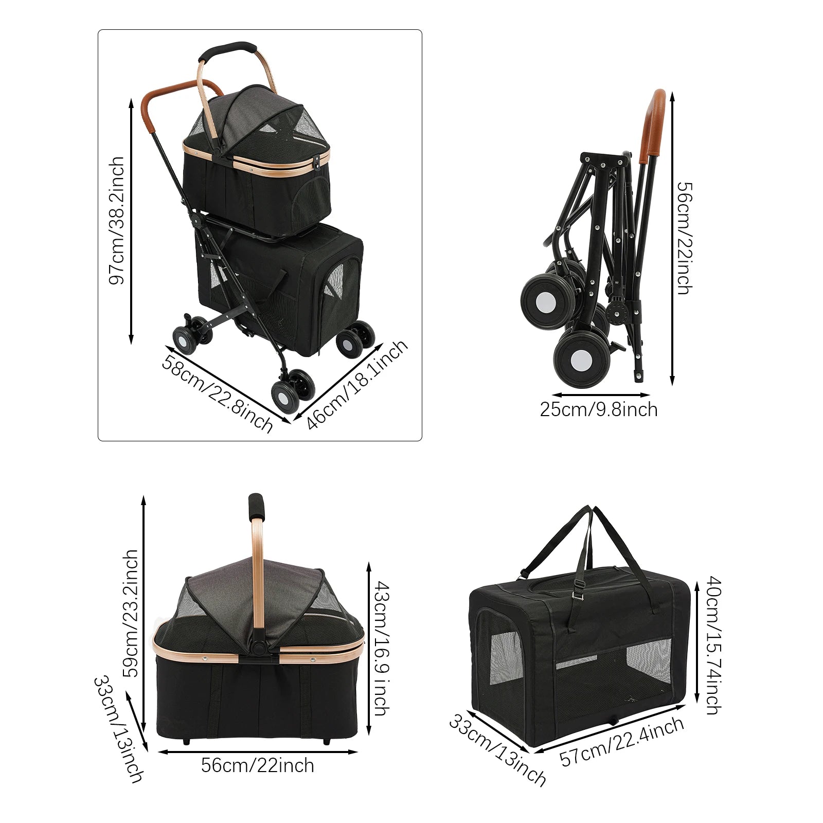 Dog/Cat Stroller, Detachable
