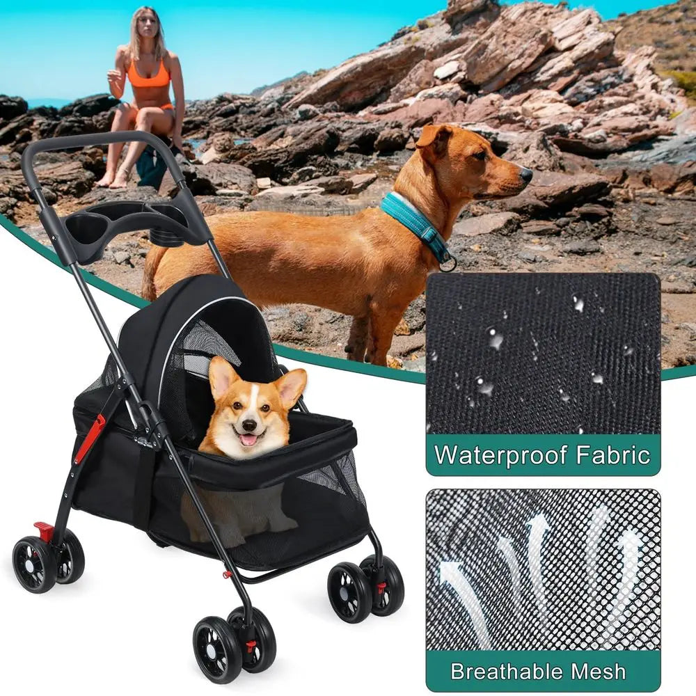 Dog Cat Stroller Outdoor Travel