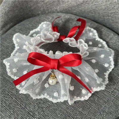 White Lace Bowknot Collar