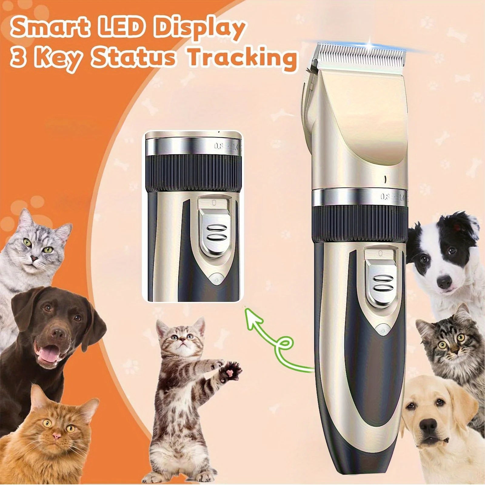 Wireless Electric Pet Grooming Kit: