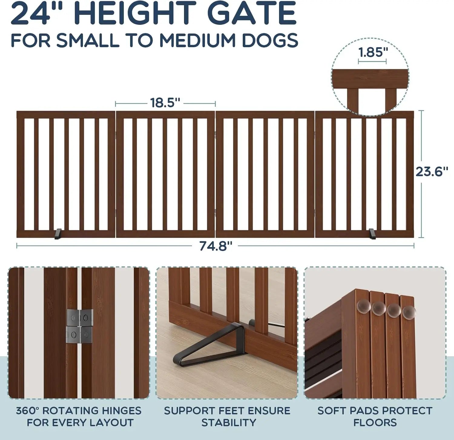 Foldable Bamboo Dog Gate