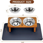 15° Tilted Elevated Pet Bowls/Silicone Mat
