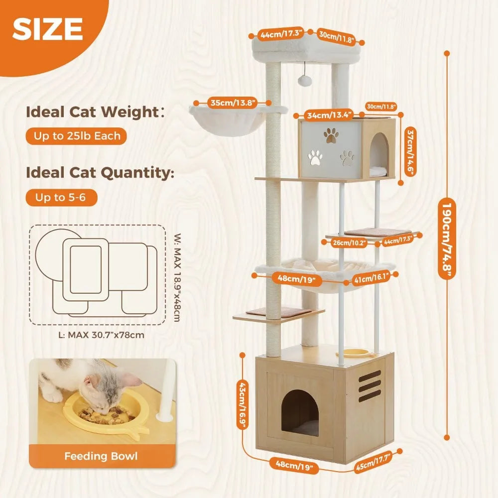 Large Cat Tree with Food Station