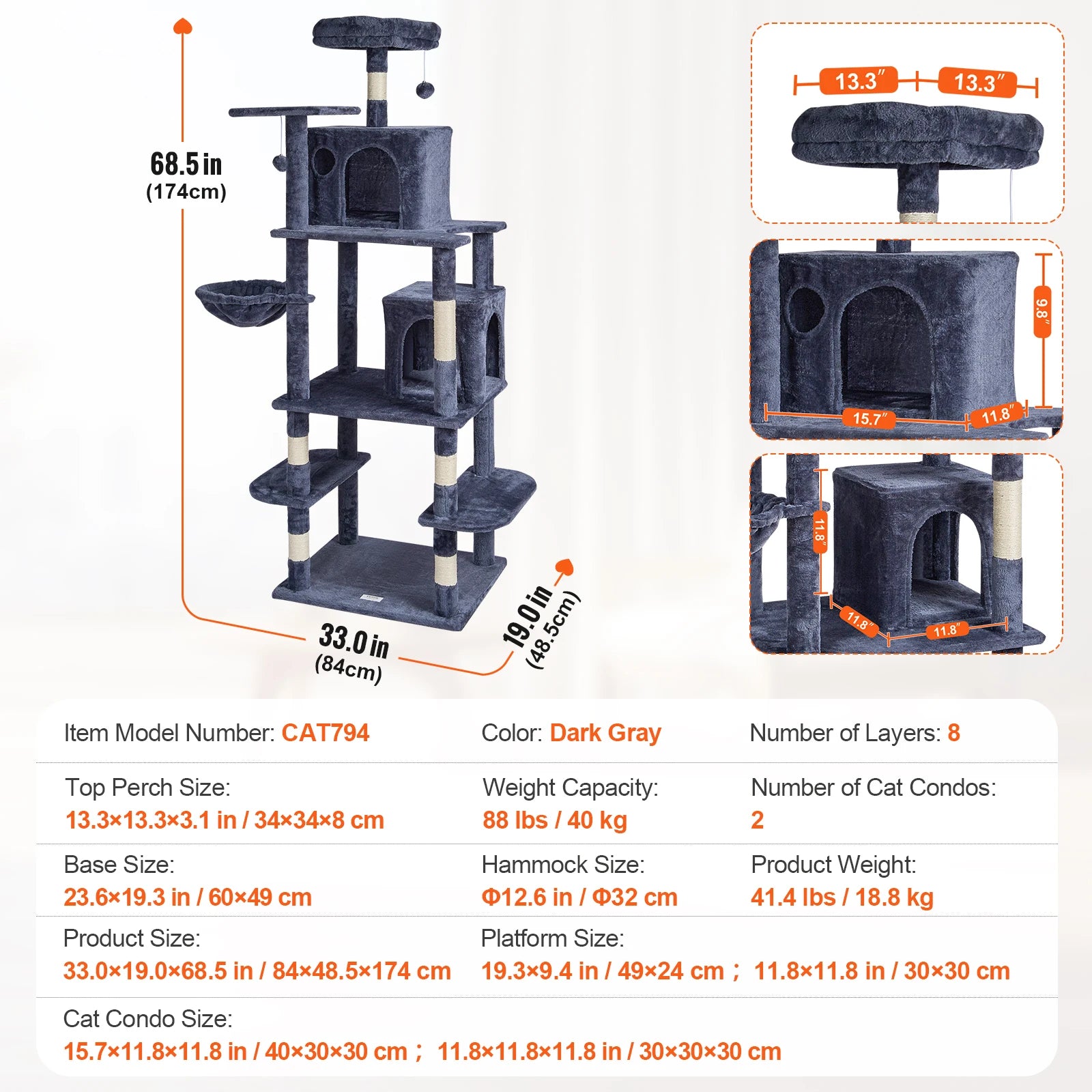 Cat Tree for Indoor Cats