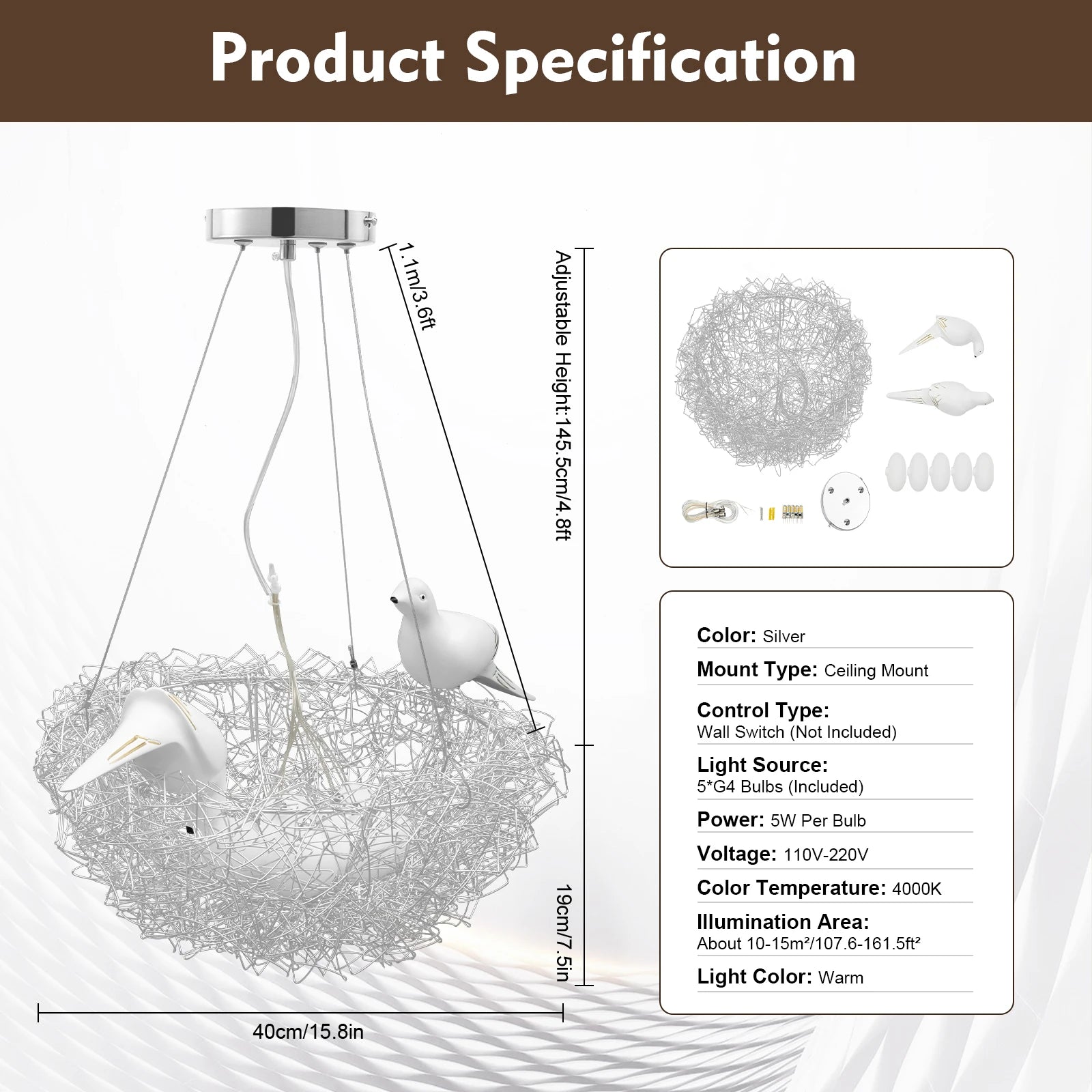 Bird Nest Chandelier LED