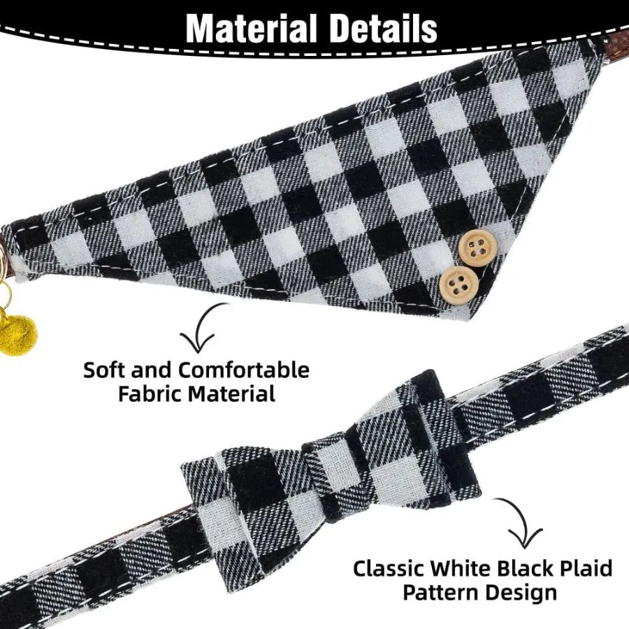 Plaid Dog Bow, Tie, & Bandana Collar