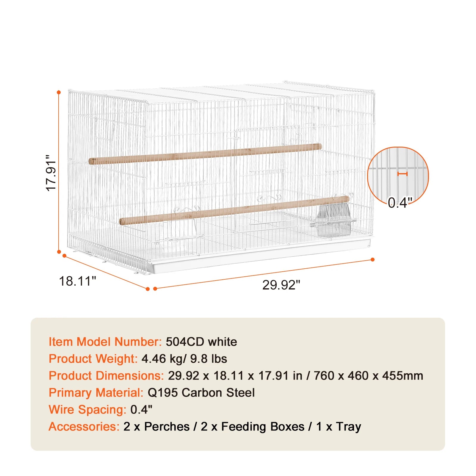 30In Flight Bird Cage, Stackable