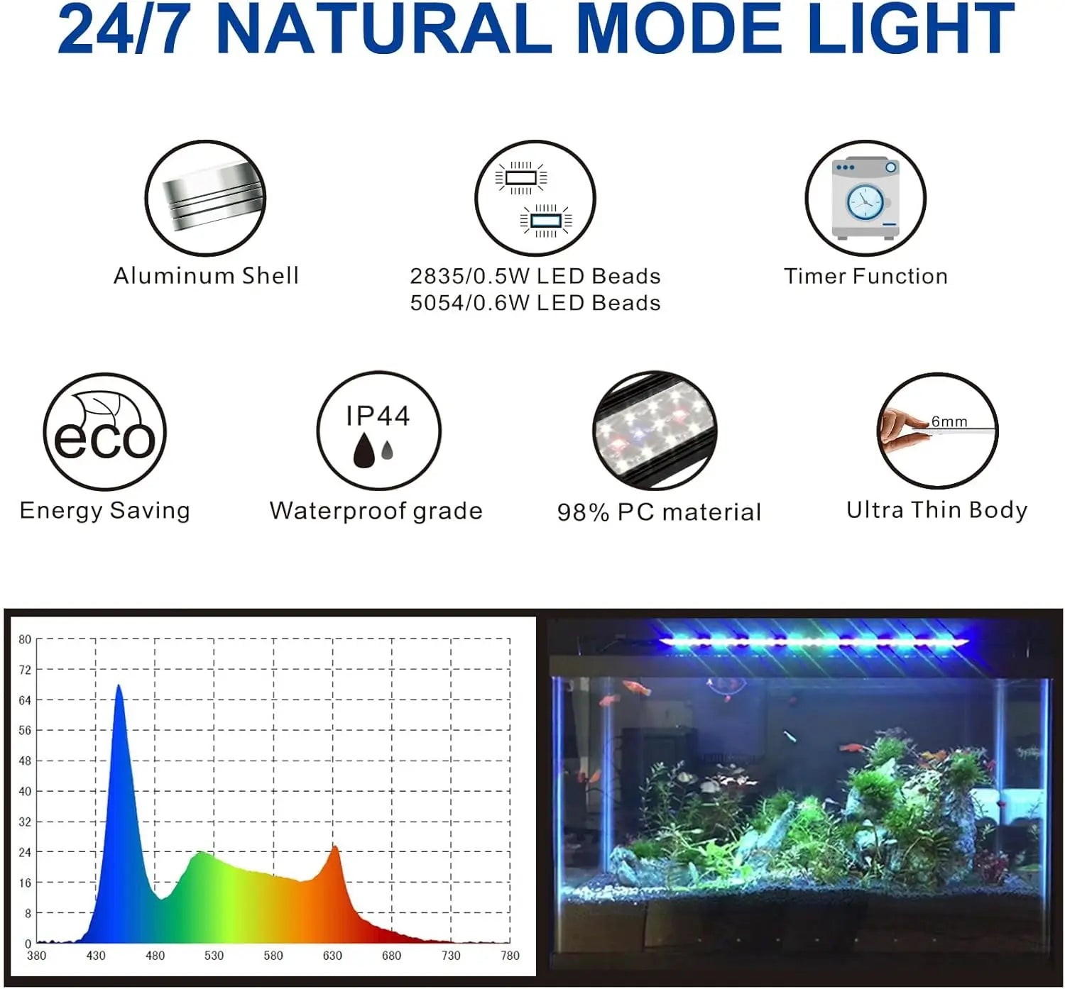 Aquarium LED Light with Timer