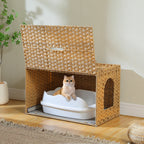Rattan Cat Litter Box Enclosure