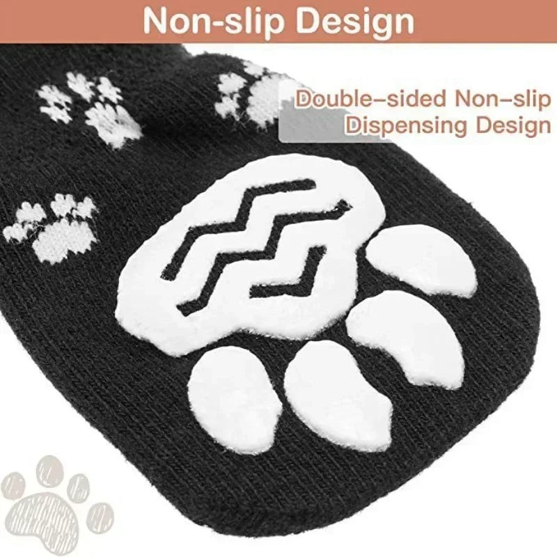 4pcs  Anti-Slip Dog Socks