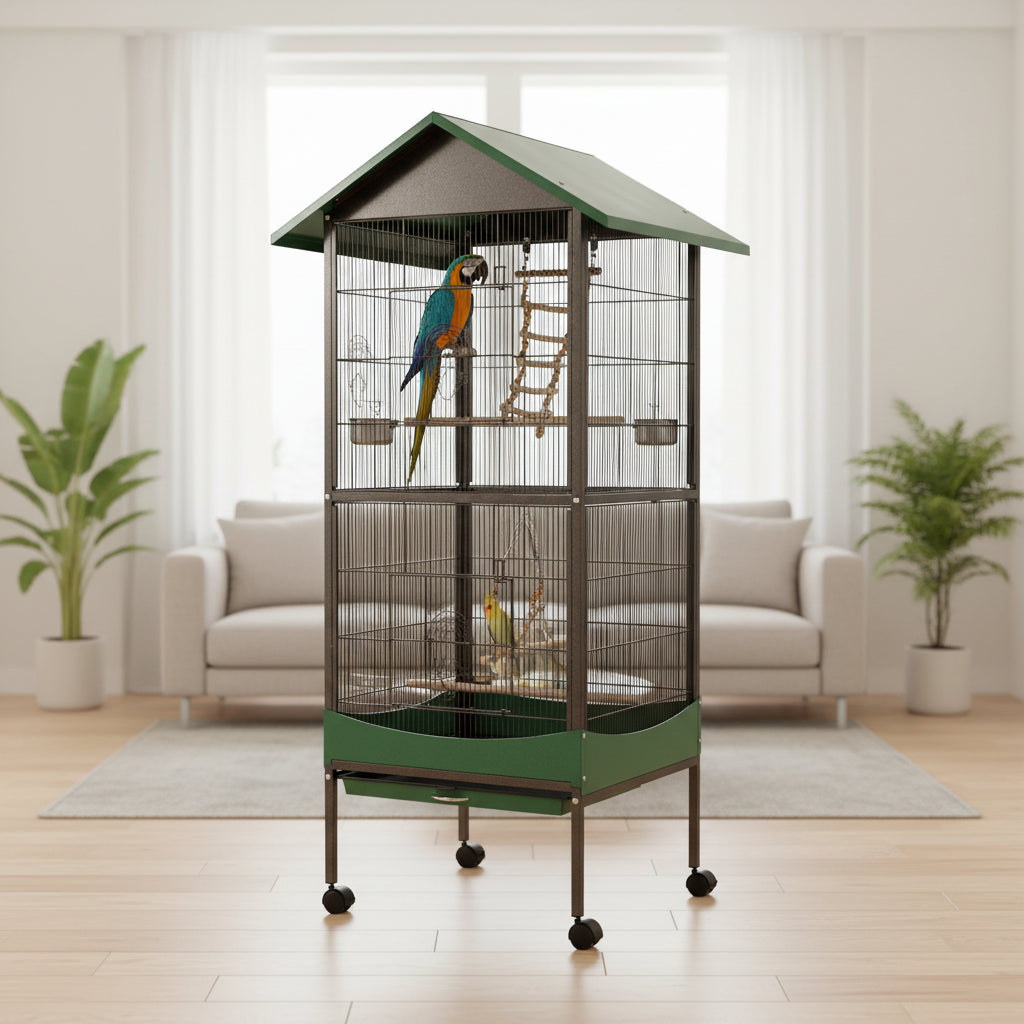 L Wrought Iron Bird Cage