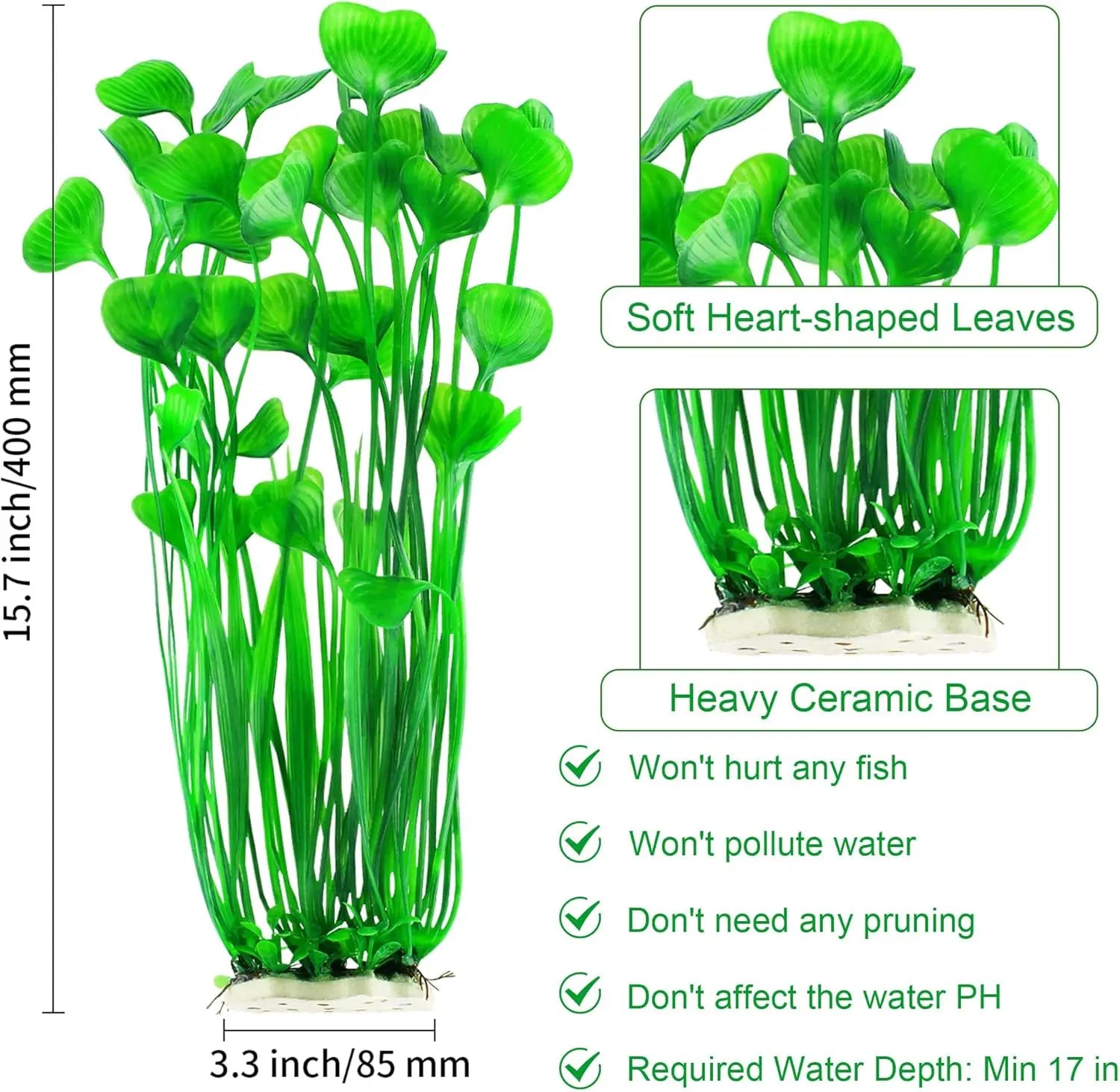 2 Pack Tall Artificial Aquarium Plants