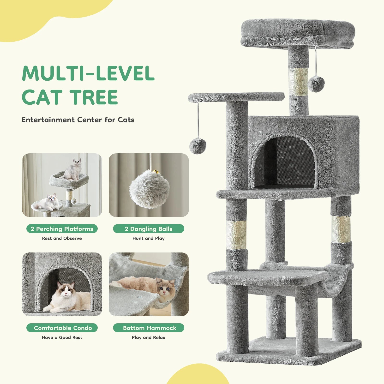 44In Cat Tree Tall Tower