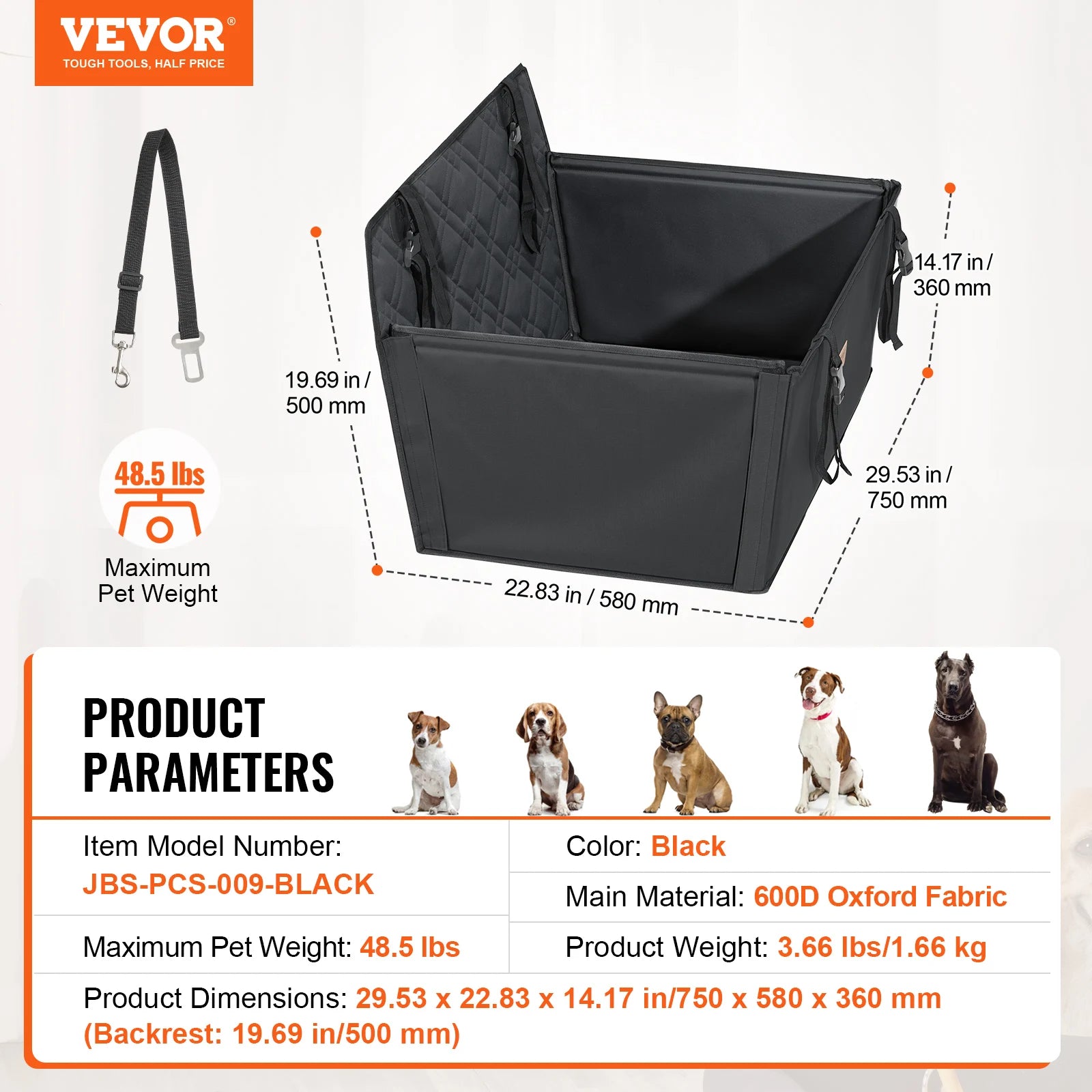 Booster Seat on Car for M/L Dog