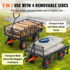 Garden Cart Sturdy Metal Utility Wagon