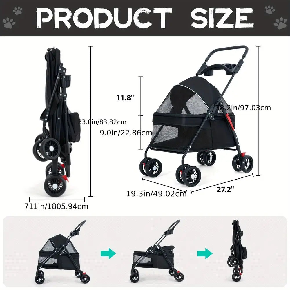 Pet Stroller/Spacious Design, All Terrain