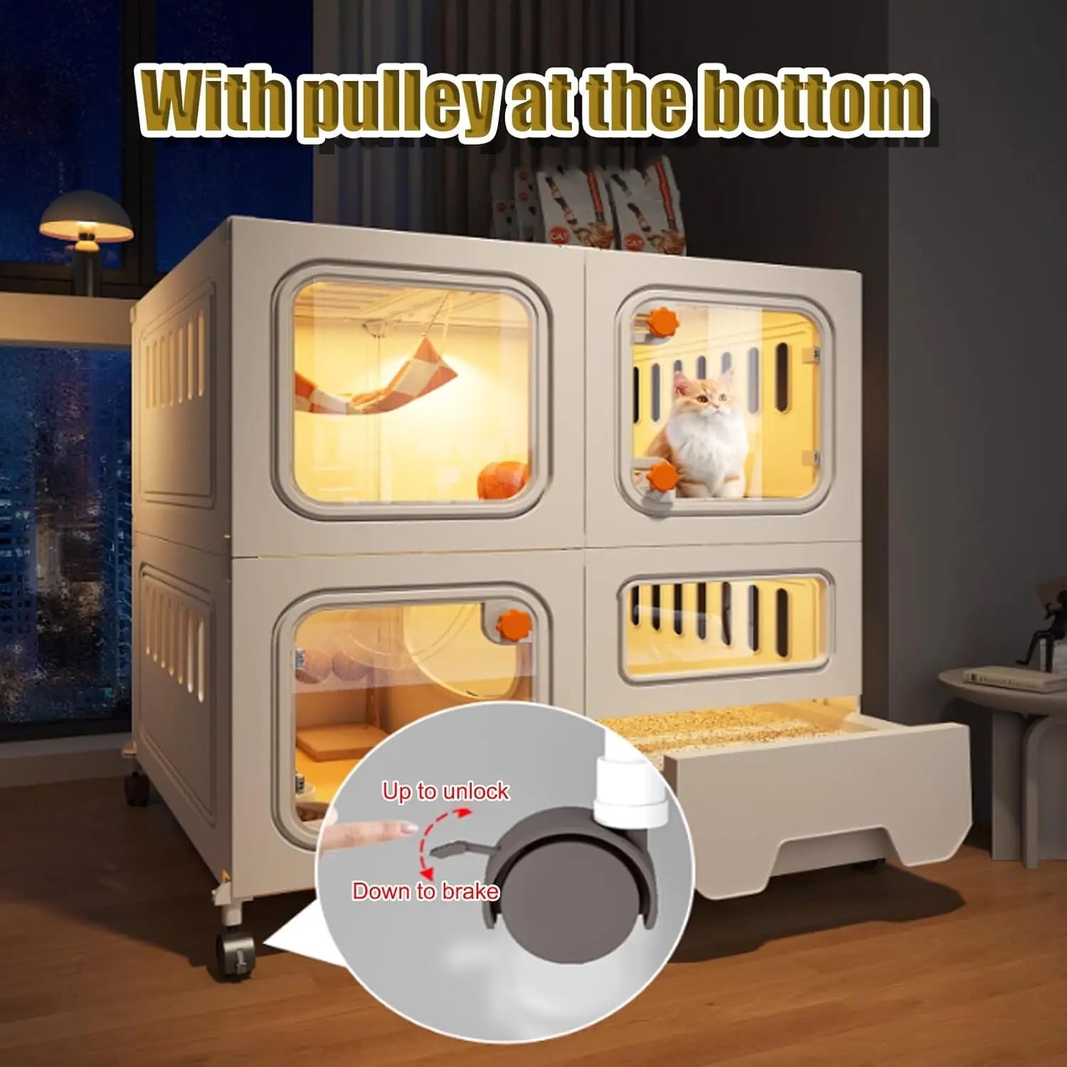 Cat Cage with Litter Box