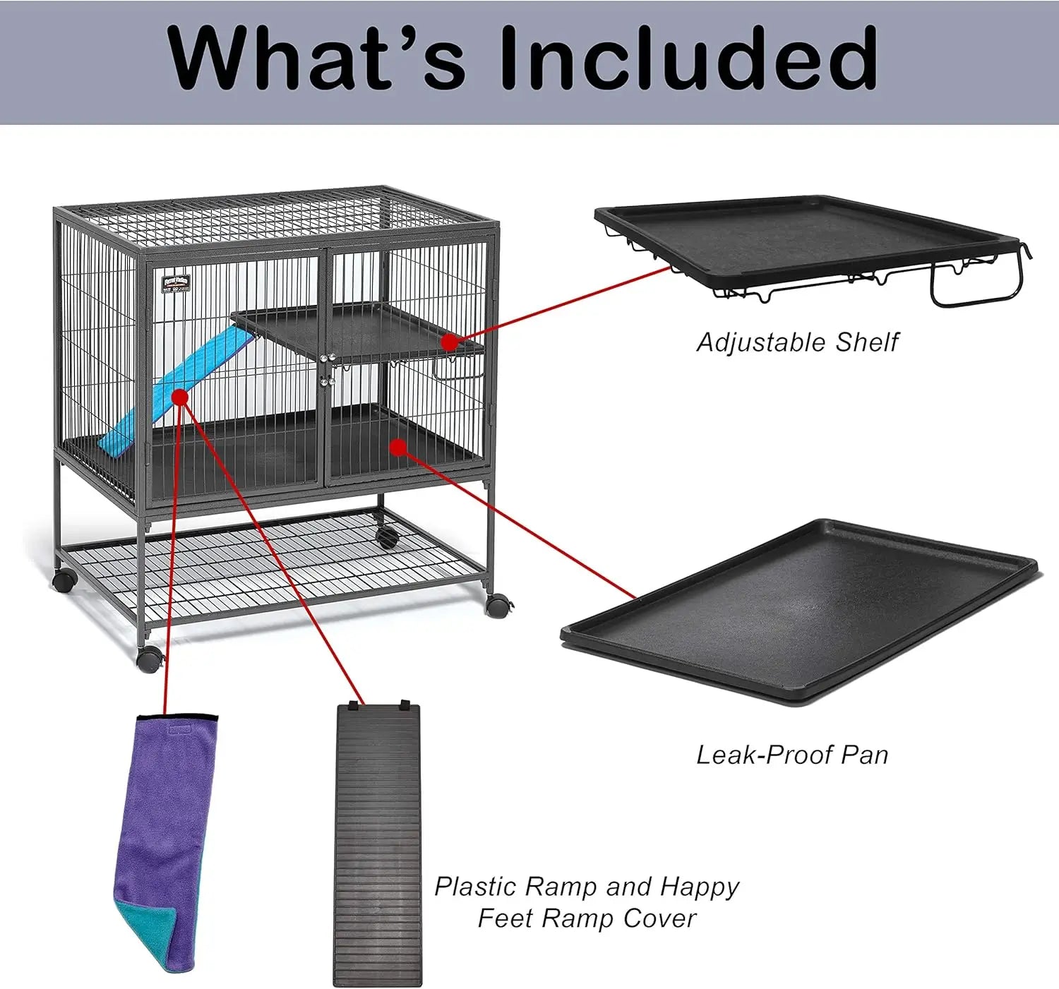 2-Tier Small Animal Cage with Pan
