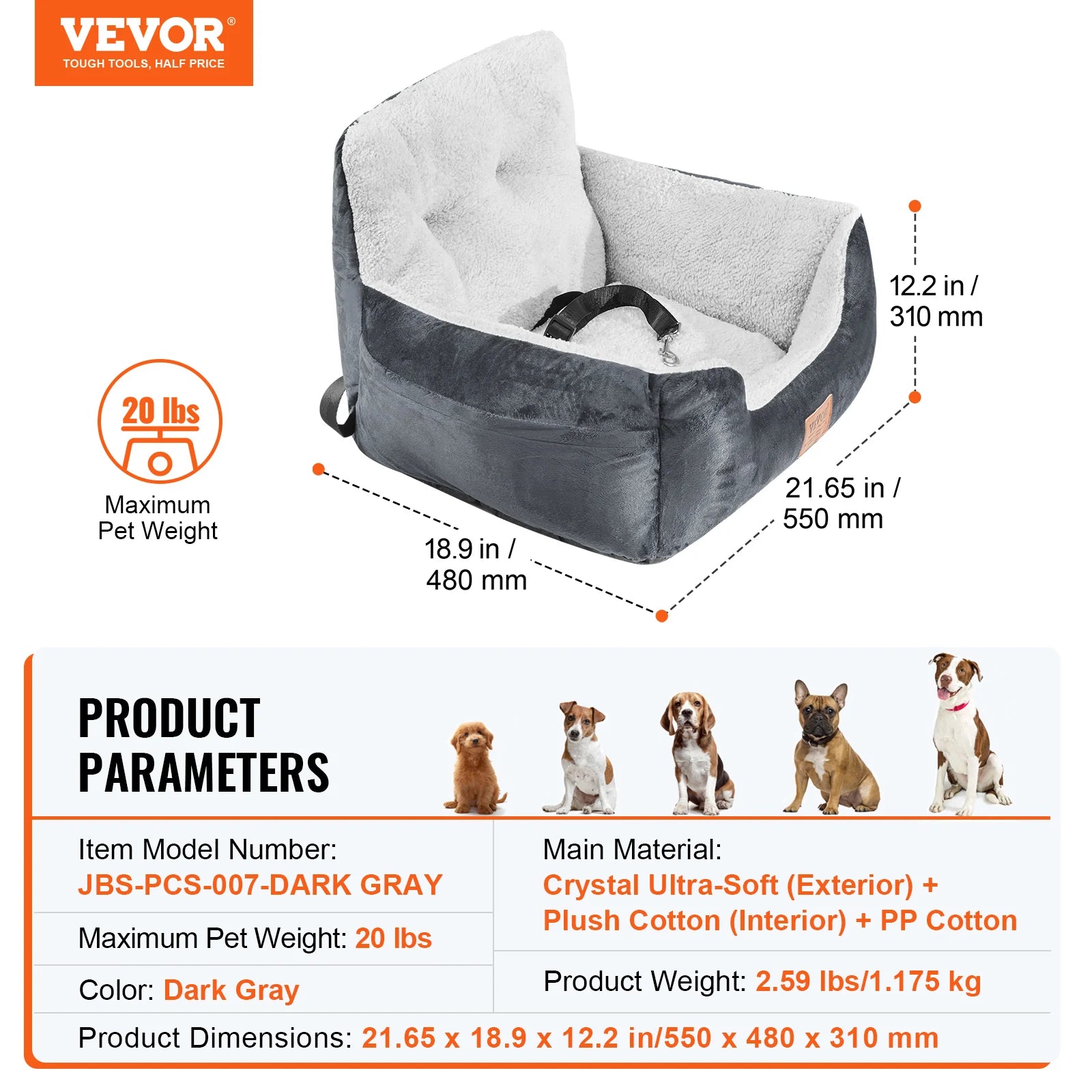 Booster Seat on Car for M/L Dog