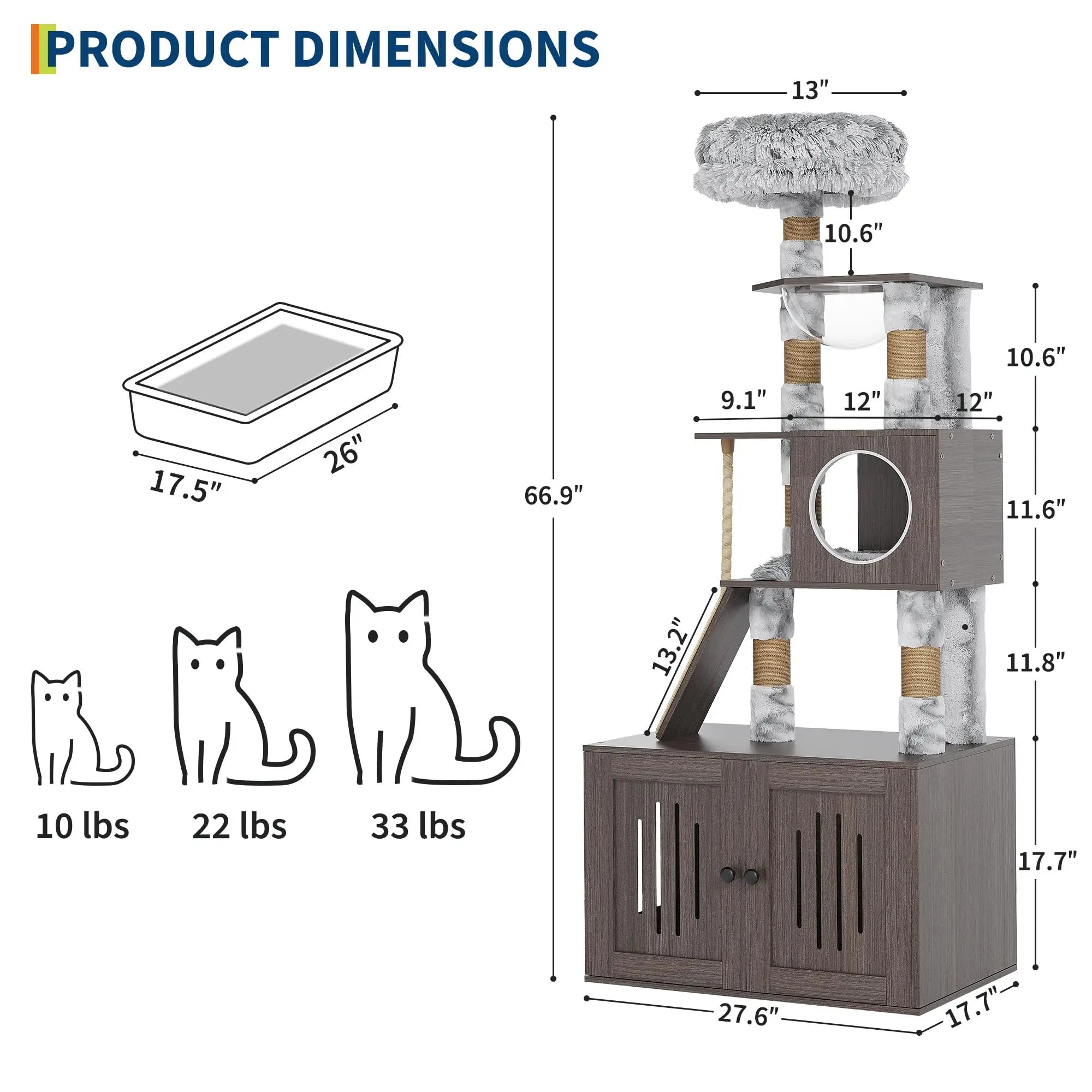 Cat Tower/Enclosed Litter Box