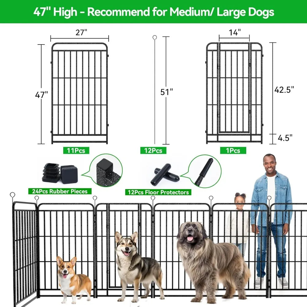 Dog Fence 12 Piece Panels 47"