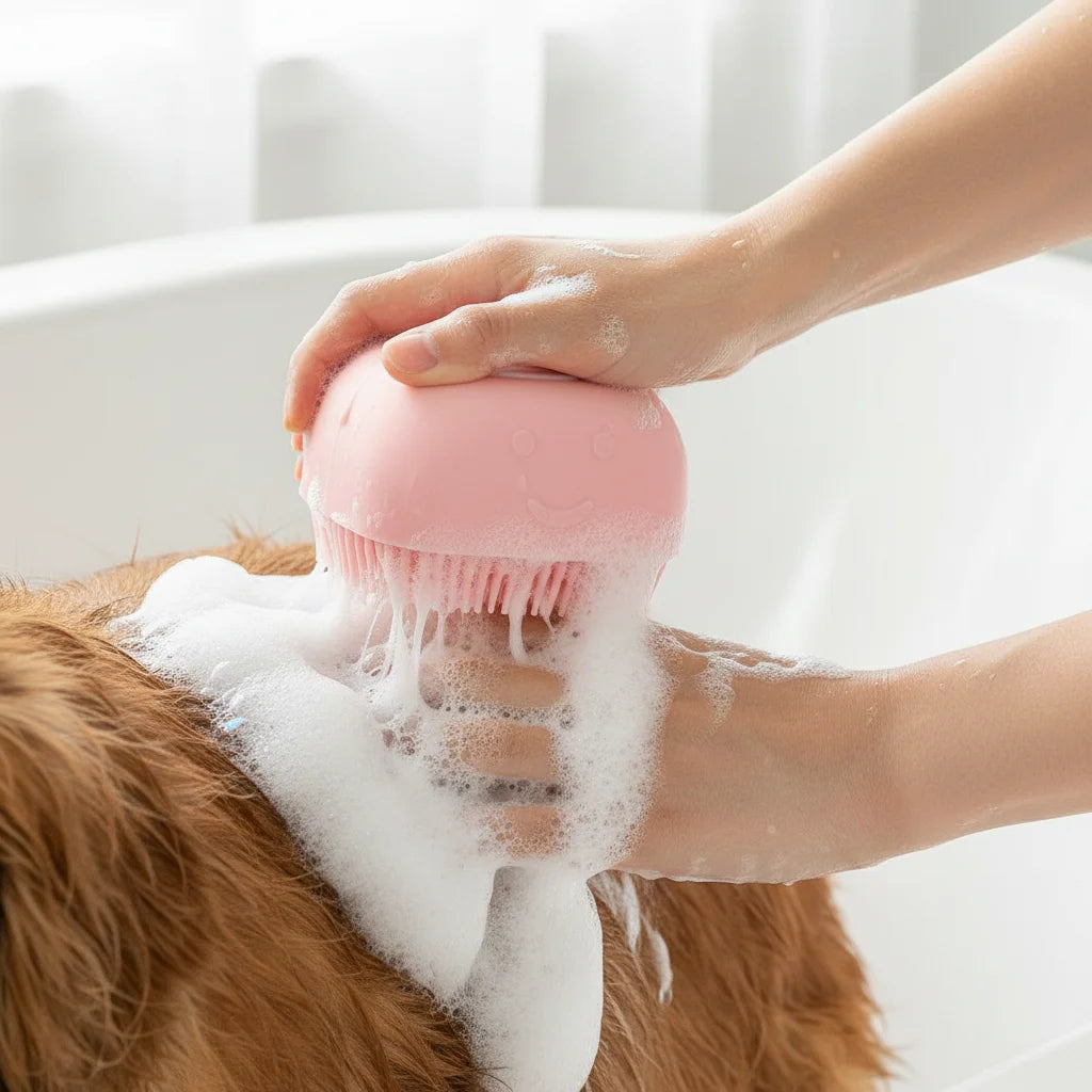 Shampoo Dispenser Silicone Brush