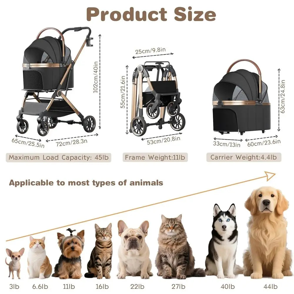 Stroller for Small Medium Dogs/Cats