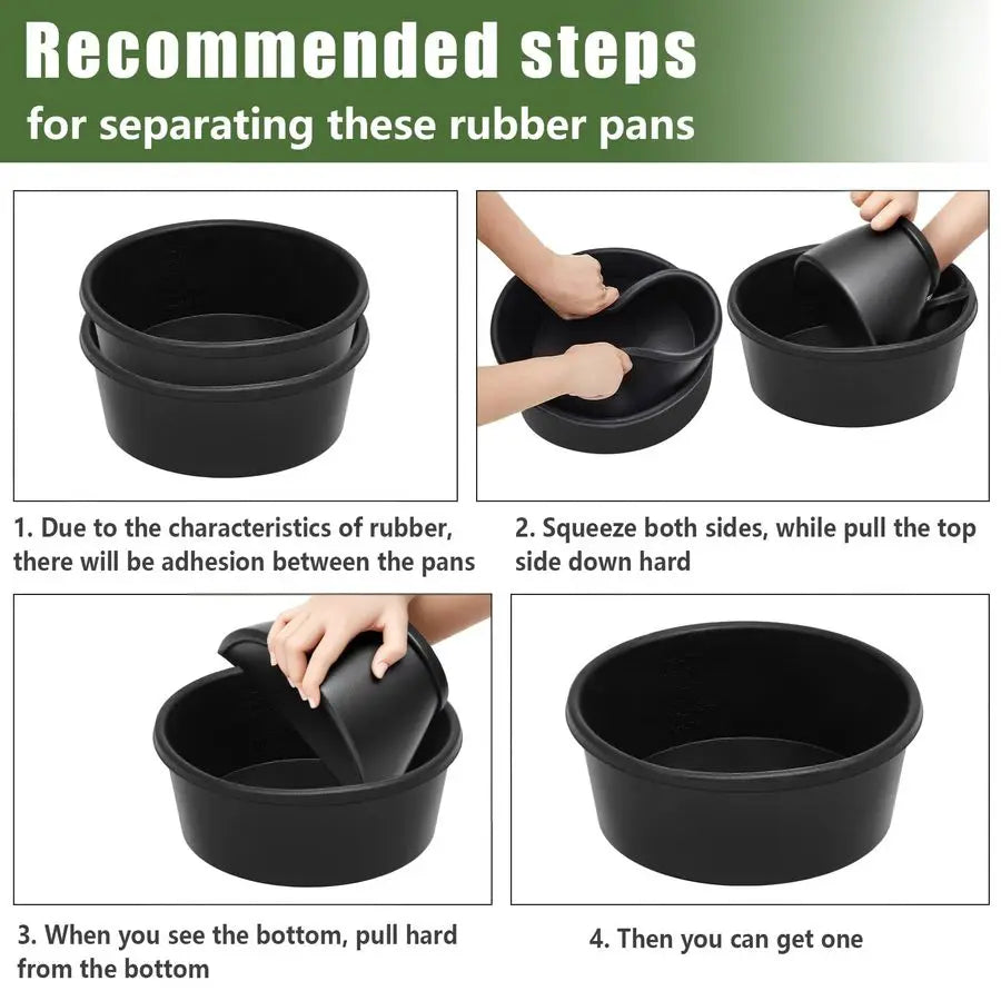 4 Pcs Rubber Feeder Pan